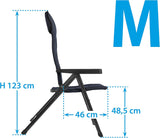 BRUNNER Rebel PRO (S-M-L) Sedia pieghevole da campeggio, giardino, patio In alluminio, regolabile in 5 posizioni, portata fino a 150 kg, schienale alto, nero o blu Cuscini da viaggio Naty Shop