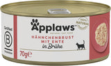 Applaws Alimento umido naturale premium per gatti, Pollo con Anatra in Zuppa, in Scatola 70g (24x70g)