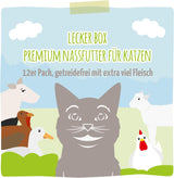 MjAMjAM - Cibo umido premium per gatti - Confezione deliziosa da 12 (12 x 200 g) senza cereali con carne extra