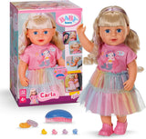 BABY nata Carla - bambola da 43 cm - capelli biondi con ciocche di alta qualità - non sono necessarie batterie - adatta per bambini dai 4 anni in su - include 7 accessori, rosa