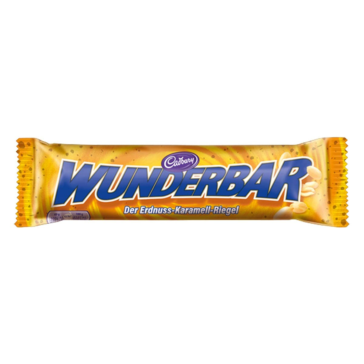 WUNDERBAR Peanuts – Barrette di arachidi al caramello confezionate singolarmente con pezzi croccanti di arachidi – 24 x 49g