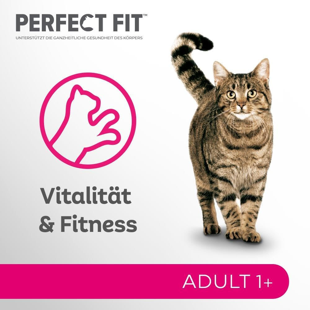 Selezione di cibo umido Perfect Fit Adult 1+ con salmone, pesce di acque profonde, manzo e pollo, 48 bustine, 12x85 g (confezione da 4) - Cibo umido premium per gatti adulti a partire da 1 anno di età