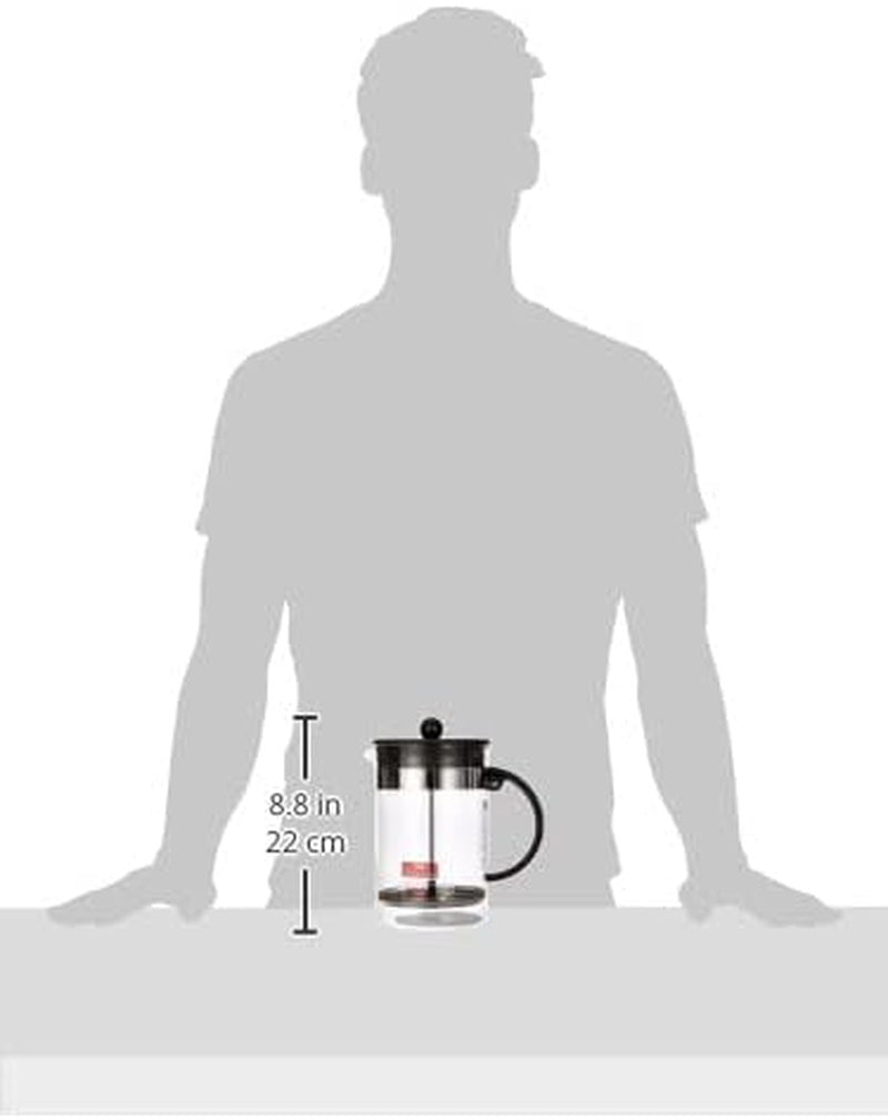 Caffettiera Bodum 1582-01 bistroNOUVEAU (sistema French Press, lavabile in lavastoviglie), 1,5 litri, nera