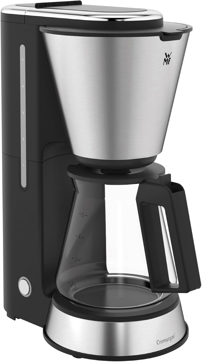 Macchina per caffè espresso WMF Bueno con caraffa in vetro, caffè filtro, 10 tazze, pulsante on/off, sistema antigoccia, filtro oscillante, arresto automatico, piastra riscaldante, 1000W