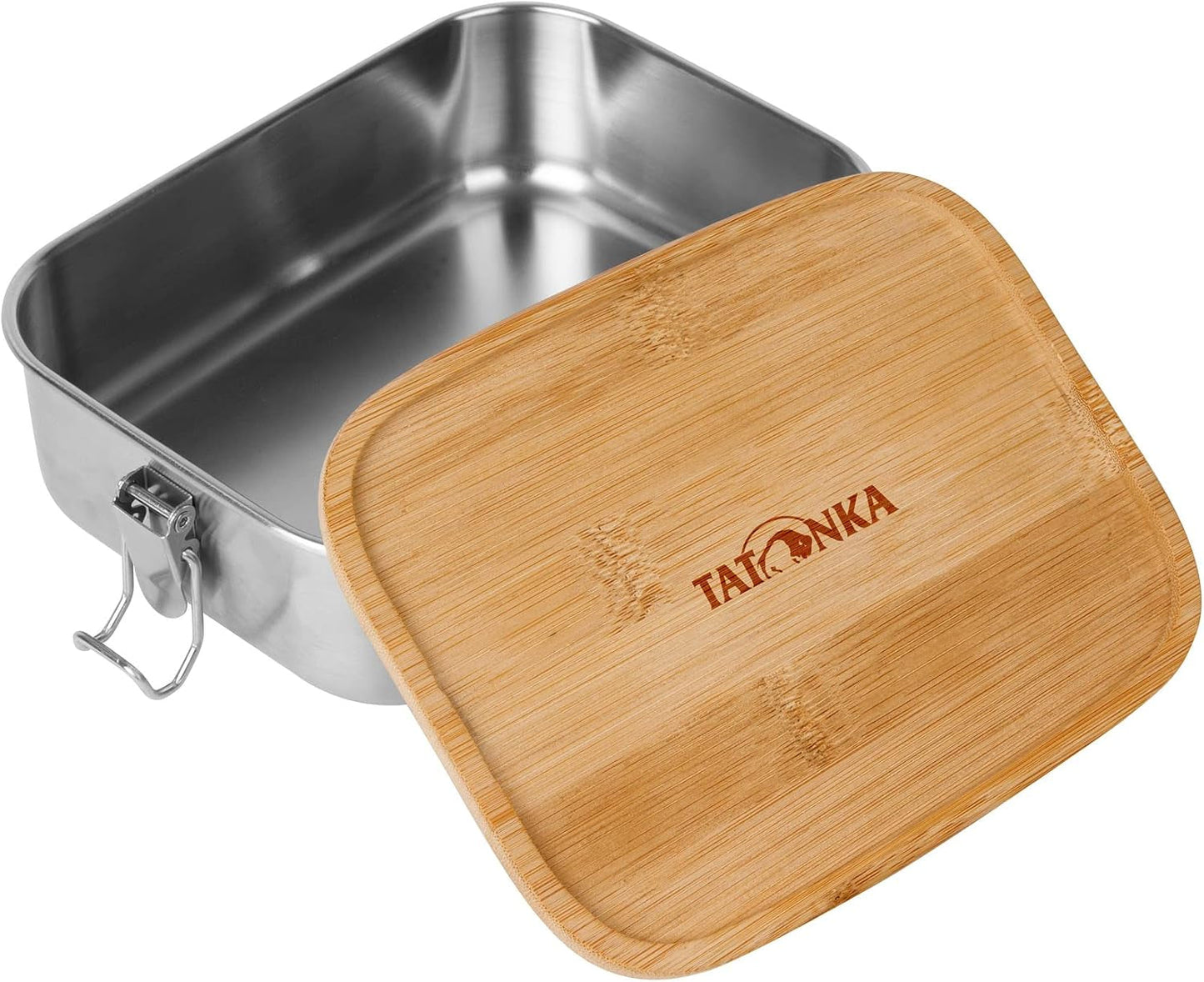 Tatonka Lunch Box in Acciaio Inossidabile I Bamboo Lunch Box (800ml / 1000ml) - Portapane con coperchio in bambù e coperchio basculante - infrangibile, atossico, lavabile in lavastoviglie, senza plastica e senza BPA Contenitori per alimenti Naty Shop 1000 Ml