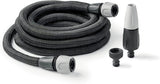 GF SRL, Aquapop Grey Easy 10, tubo trecciato autoestensibile da 10 metri, made in Italy, con mini spruzzatore e raccordi per irrigazione giardino, grigio scuro