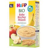 Muesli Baby Bircher biologico HiPP (8 x 250 g), a partire da 6 mesi, senza zuccheri aggiunti, fiocchi di cereali extra teneri - colazione facilmente digeribile della migliore qualità biologica