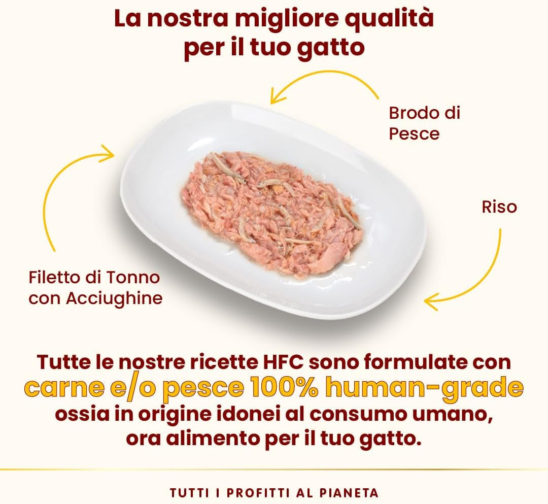 almo nature HFC Natural - Cibo umido per gatti - con pollo - Qualità umana, Senza glutine, Monoproteico - 55g, conf. da 6