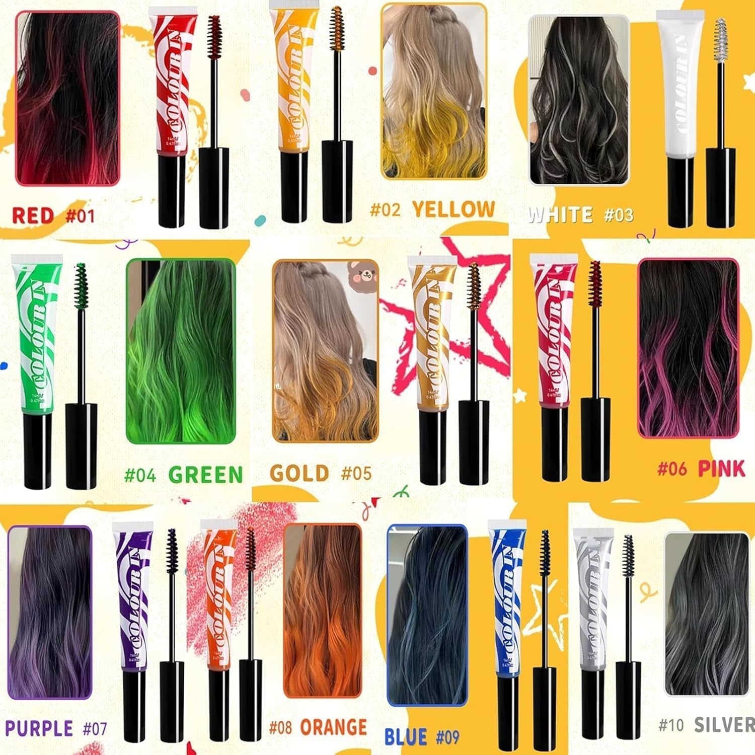 Tintura Per Capelli Temporanea Verde - Tintura Per Capelli Gesso Per Capelli 14ml, Tintura Per Capelli Verde In Stick Lavabile, Gesso Per Capelli Colore Istantaneo, Tintura Per Capelli Gesso Carnevale Per Natale Halloween, Carnevale, Tinture Per Capelli Cosplay Naty Shop