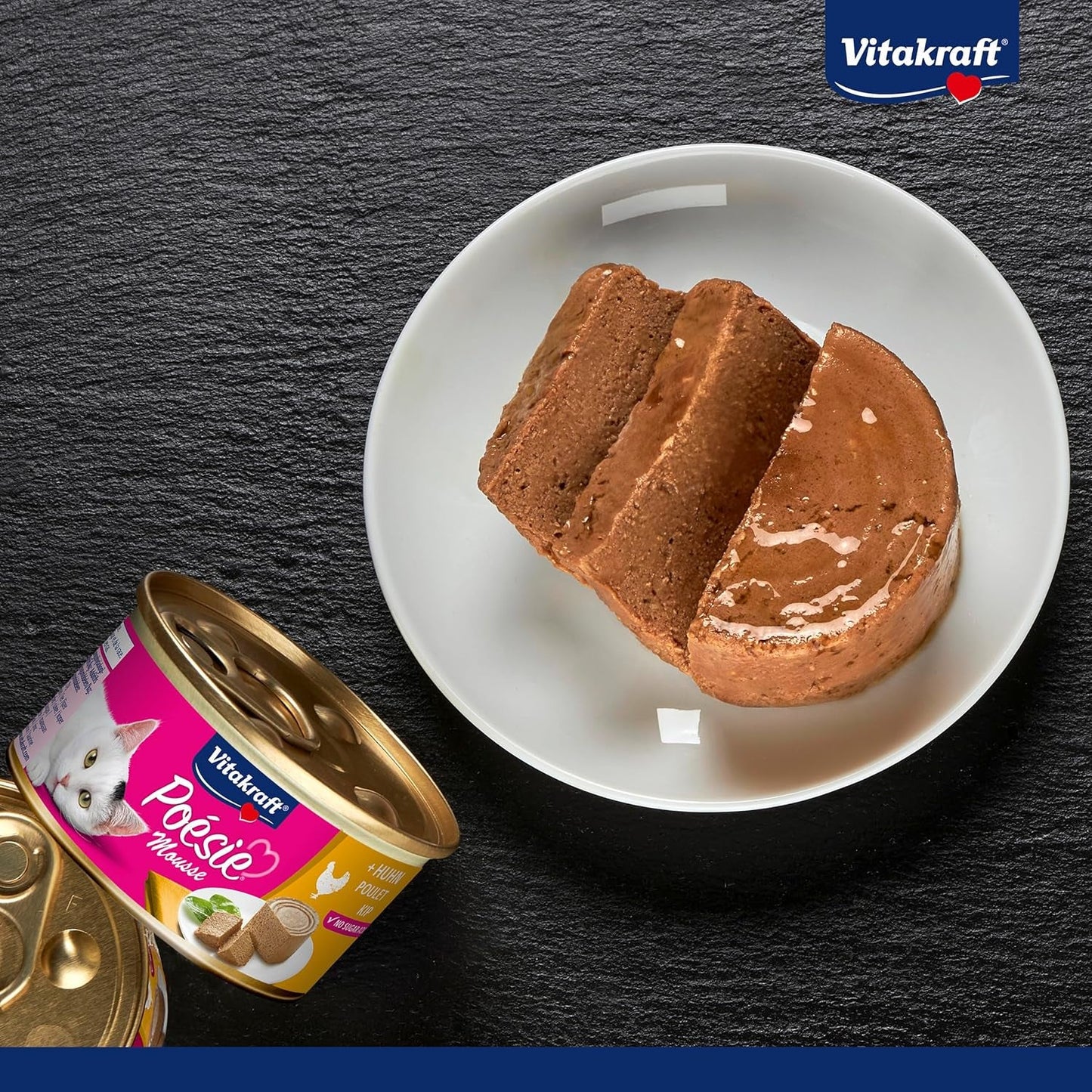Vitakraft Poésie Mousse, cibo umido per gatti, schiuma ariosa, con pollo, senza zuccheri o cereali aggiunti (12 x 85 g)