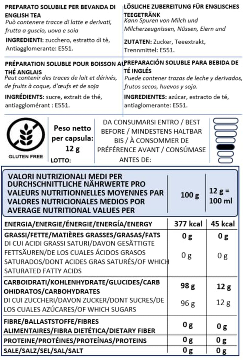 Caffè Vulcanus - Miscela di tè da 60 capsule, gusto: tè inglese, tè alla pesca, tè al limone e tè ai frutti di bosco - capsule compatibili con Nescafè Dolce Gusto