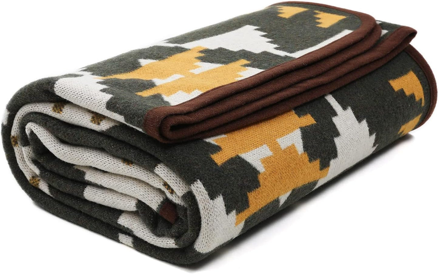 ACUSHLA 200,7X160 Cm, 1,7 Kg, Coperta, Coperta di Lana, Calda Coperta da Viaggio, Coperta Lavorata a Maglia, Coperte Decorative per Divano, Sedia, Divano, Letto, Soggiorno, Campeggio, Adatta a Tutte le Stagioni Ww203 Letti e Coperte Beuche den ACUSHLA-Store Verde Indiano 79" X 63"