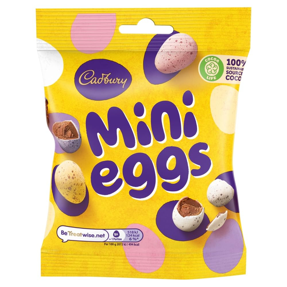 Busta solida di ovetti di cioccolato (80g) in una croccante vaschetta di zucchero (Forme di Pasqua)