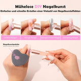 Aokitec 14 Pezzi Silikon Tool Pinsel per Gel Naillack UV, Pinsel Gel Wiederwendbare per UV Naillack Chrome Nail Powder, Accessori per Nail Art per Ombre Blush Mirror Effekt, Nail Selber Machen