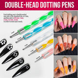 FANDAMEI Set di pennelli per nail art, 15 pezzi di pinsel per gel Nägel Nagel Pinsel, 5 pezzi di penna a pois, 10 rotoli di nastro adesivo, strasssteine ​​​​Nägel, ultra dünn Nagel Paillettes per nail art Maniküre Set