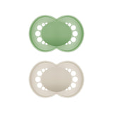 Ciucci originali MAM, confezione da 2, ciucci per bambini adatti ai denti, realizzati con materiali sostenibili e biorigenerabili, tettarelle in silicone MAM SkinSoft, con scatola per ciuccio, 6-16 mesi, verde/beige