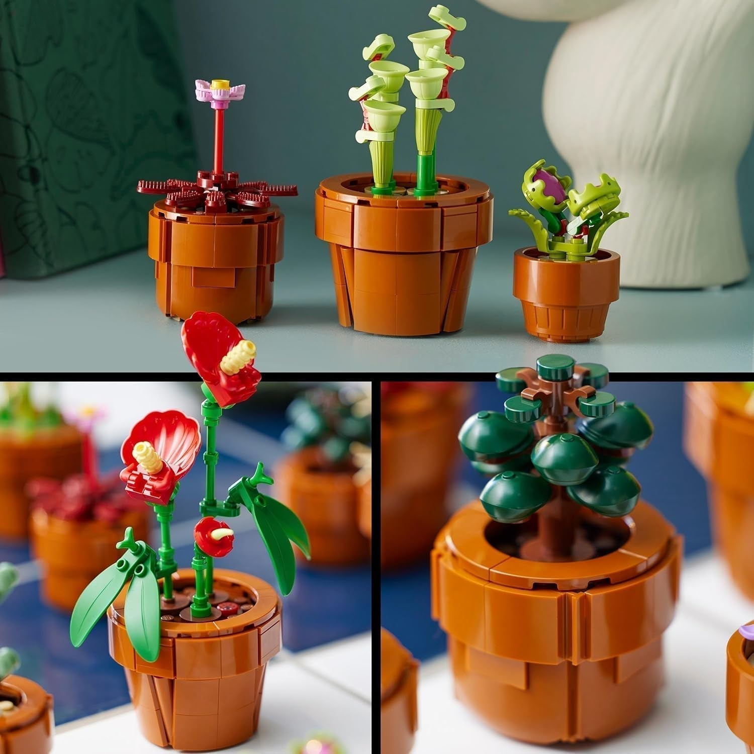 LEGO Icons Mini piante, 9 fiori artificiali costruibili, set da collezione botanico per adulti con vaso in terracotta costruibile, decorazione per la casa, regalo per donne e uomini 10329 Set da costruzione Besuche den LEGO-Store