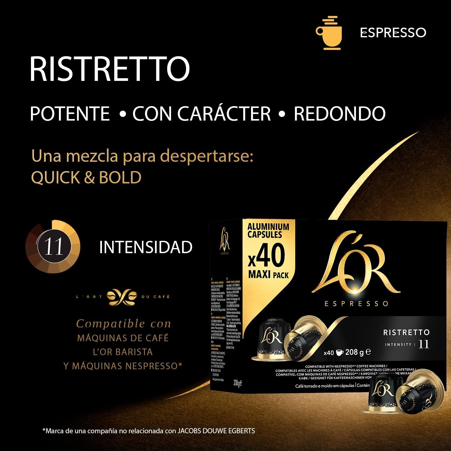 Capseln aus Aluminium, Ristretto, Intensität 11, 40 Stück, 208 g