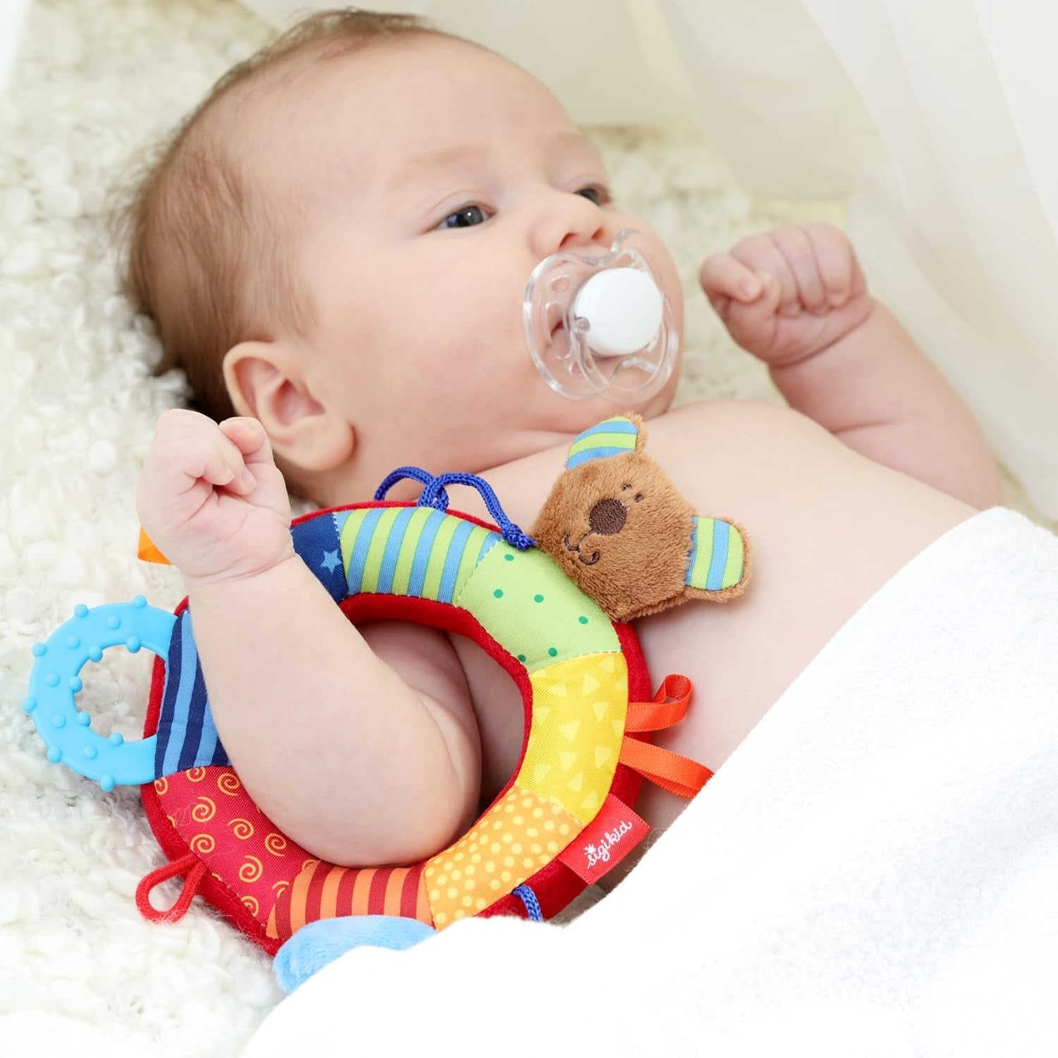 SIGIKID 40490 Anello attivo Baby Activity PlayQ Giocattolo per bambine e bambini consigliato per bambini a partire da 3 mesi multicolore Baby Toys Naty Shop