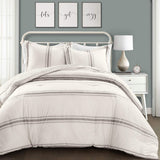 Lush Decor Copripiumino a righe Farmhouse, Full/Queen, grigio Naty Shop Piumini e trapunte Grey Full Queen
