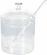 Barattolo in vetro borosilicato trasparente da 300 ml con coperchio e cucchiaino Good Morning