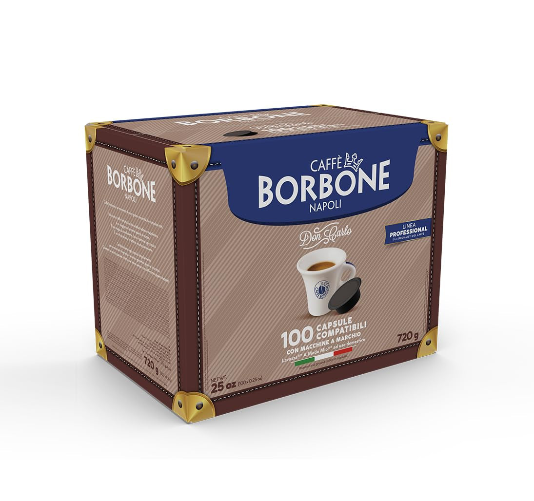Caffè Borbone Kaffee Kapseln Don Carlo, Blue Mischung - 100 pezzi - Compatibile con Kaffeemaschinen der Marke Lavazza®* A Modo Mio®*