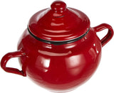 Barattolo Roja con coperchio, 0,5 l, acciaio smaltato rosso, 10 x 10 x 20 cm, 2 pezzi