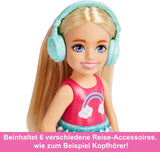 Barbie Chelsea Doll e accessori Set da viaggio per cuccioli da 6 pezzi, inclusa gabbia per cani HJY17