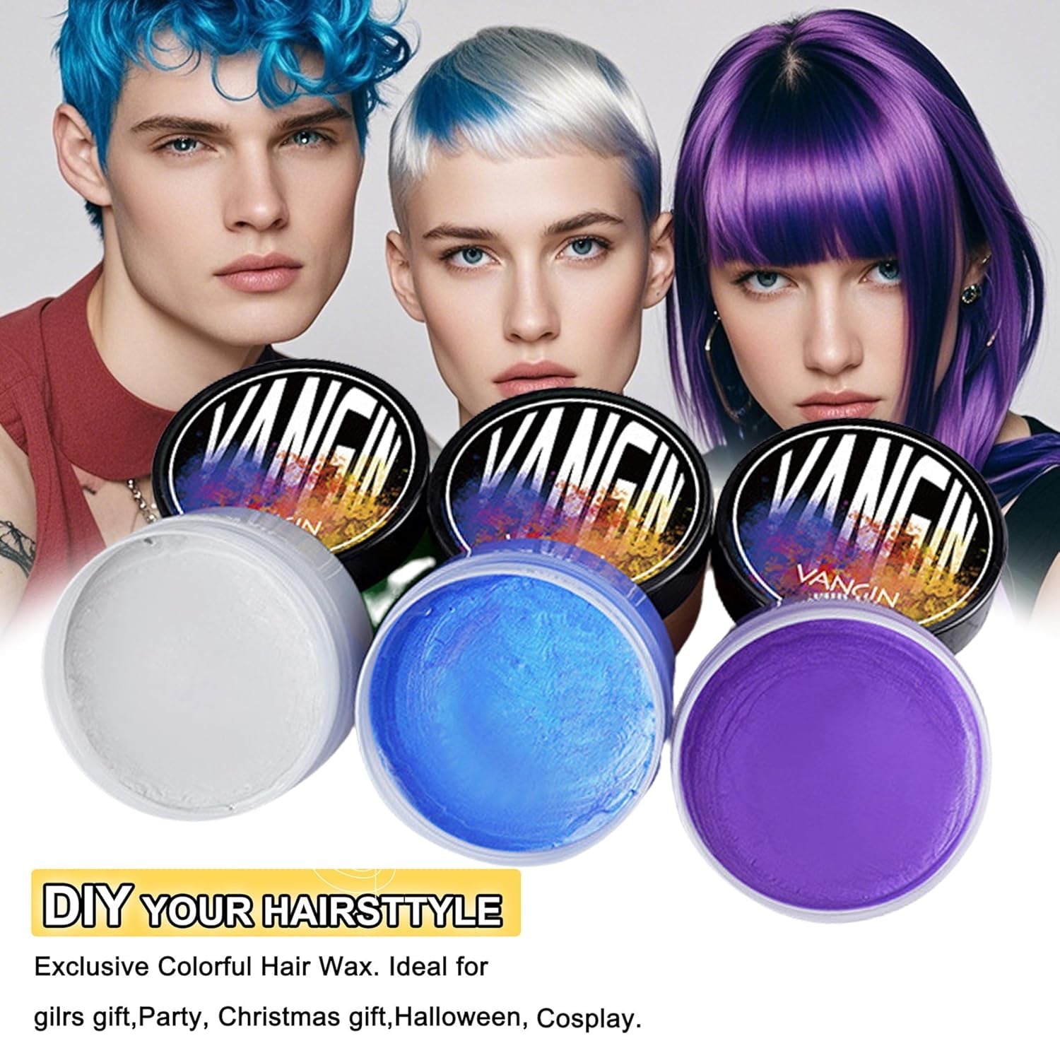 Tintura temporanea per capelli verde, Tonalità per capelli per uomo e donna, Pomata naturale per capelli, Cera colorante per capelli per feste, cosplay e Halloween, Natale, Tintura temporanea per capelli in crema (100 g, Verde) Naty Shop Tinture per capelli