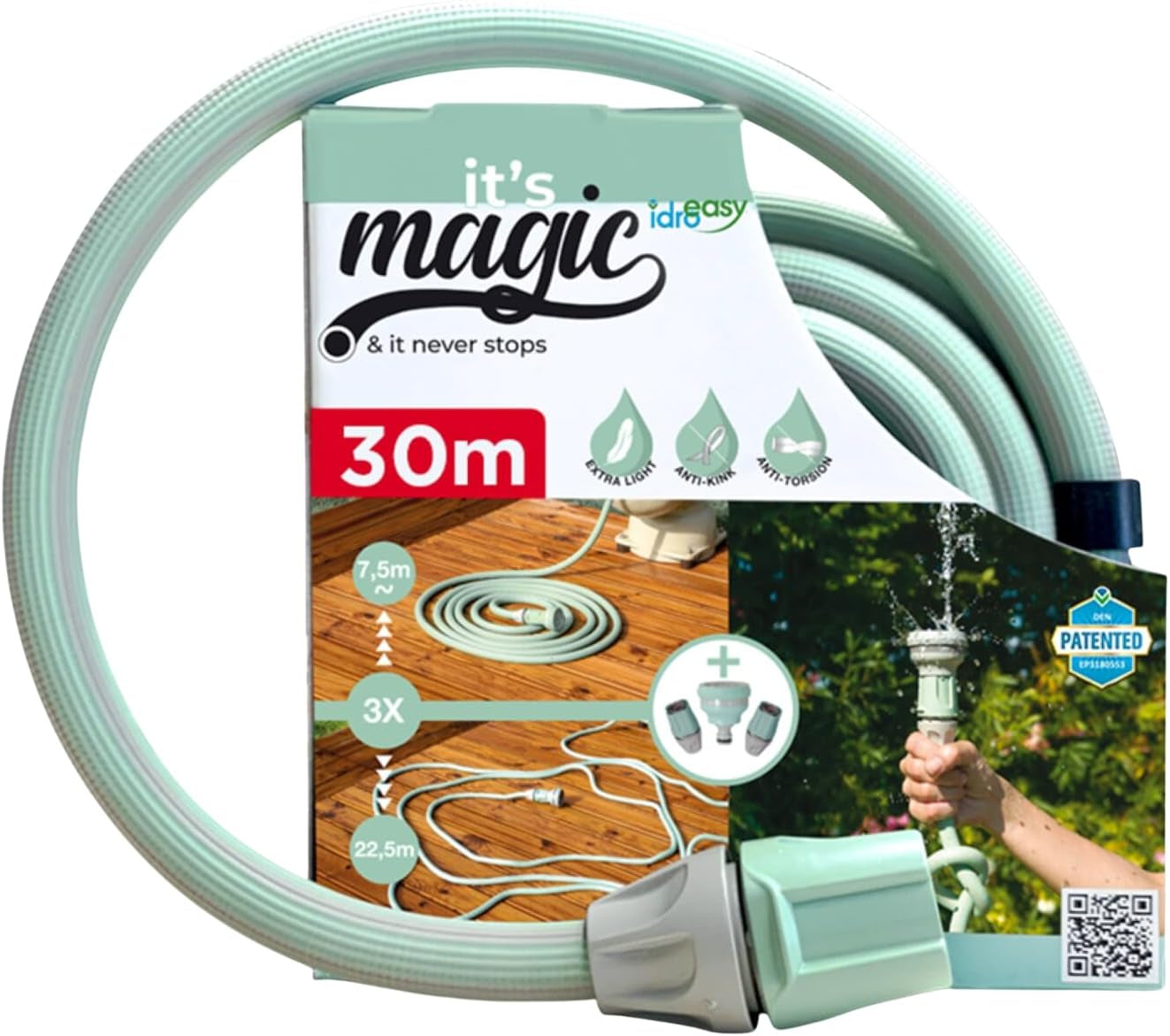 Magic Soft Smart 30 Metri - Tubo Irrigazione Giardino, Antinodo, Antitorsione, Tubo Acqua