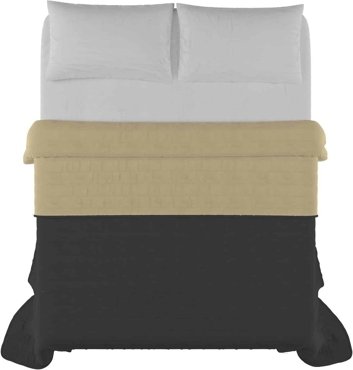 Biancheria da letto italiana Estivo letto matrimoniale, microfibra, castagna/grigio, 260 X 270 Cm Trapunte e trapunte Naty Shop