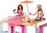 Barbie Dream House, casa a schiera a 3 piani e 5 stanze, include accessori come mobili, pieghevole e portaoggetti, giocattolo per bambini dai 3 anni in su, DLY32