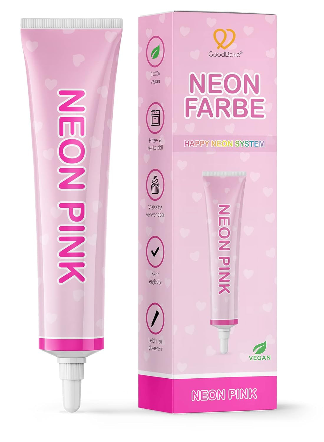Goodbake Neonlebensmittelfarben 6 Farben Set – Intensive Lebensmittelfarbe – Lebensmittelfarbpaste – Zum Einfärben Von Torten, Fondant, Buttercreme Uvm. – 100% Vegan Naty Shop Rosa Neon