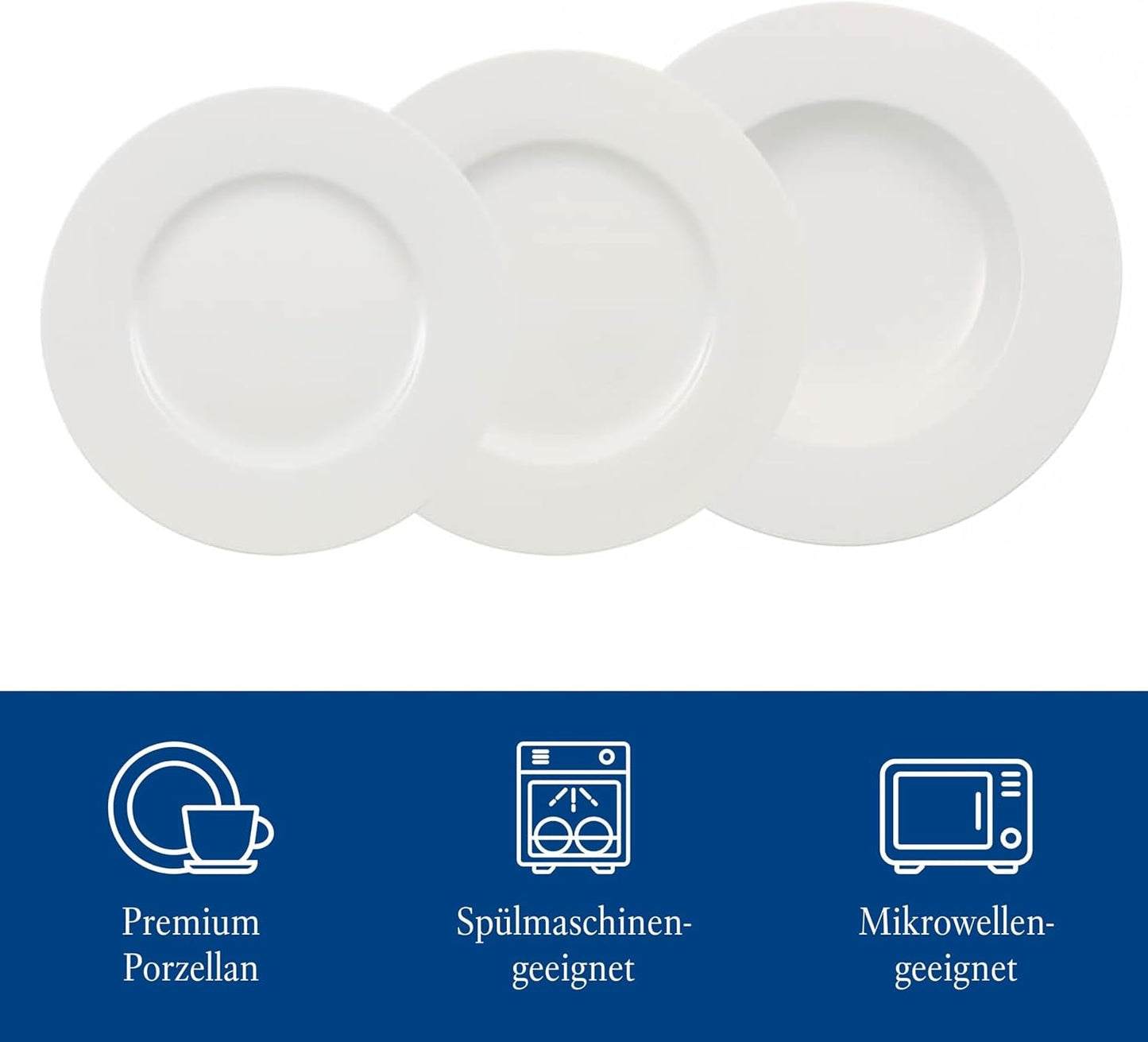 Villeroy & Boch Wonderful World Servizio Piatti 12 Pezzi, Lavabile in Lavastoviglie e Utilizzabile nel Microonde, Bianco, Piatti, Stoviglie, Porcellana, Piatti Piani, Set, Servizio Piatti Moderno, Porcellana Premium