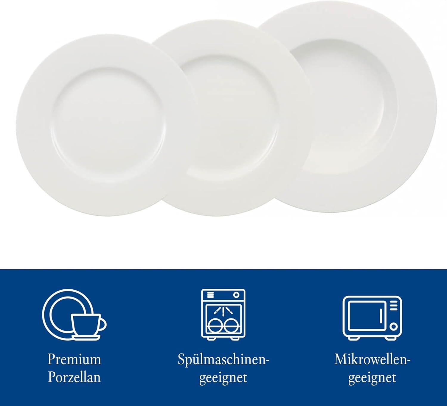 Villeroy & Boch Wonderful World Servizio Piatti 12 Pezzi, Lavabile in Lavastoviglie e Utilizzabile nel Microonde, Bianco, Piatti, Stoviglie, Porcellana, Piatti Piani, Set, Servizio Piatti Moderno, Porcellana Premium