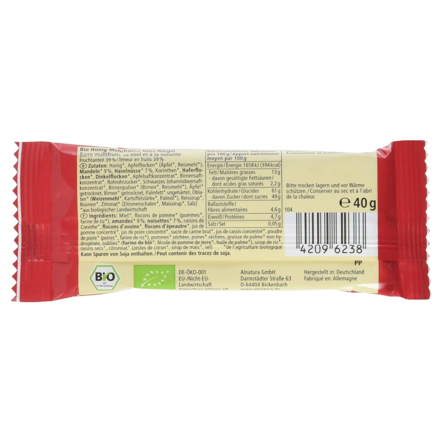 Bio Obstsalat-Riegel, confezione da 16 (16 x 40 g)