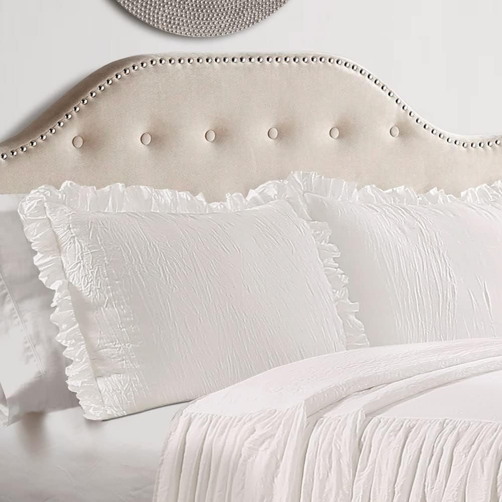 Copriletto Lush Decor con gonna a balze, poliestere, bianco, matrimoniale Letti e coperte Lush Decor
