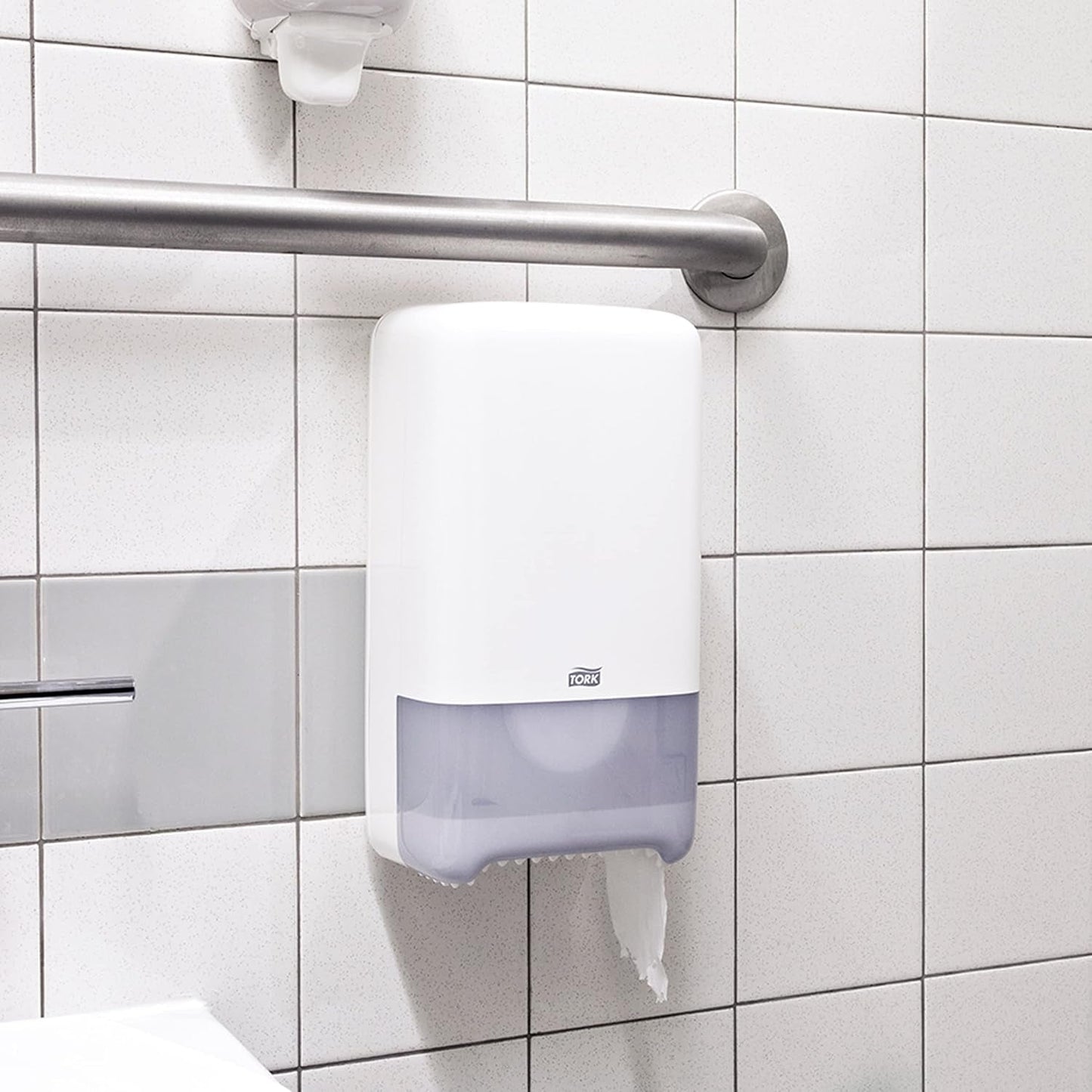 Tork 127530 Carta igienica morbida Midi di qualità avanzata per dispenser di carta igienica Tork T6 doppio rotolo / Carta igienica morbida resistente agli strappi a 2 veli, confezione da 27 (27 x 100 metri)