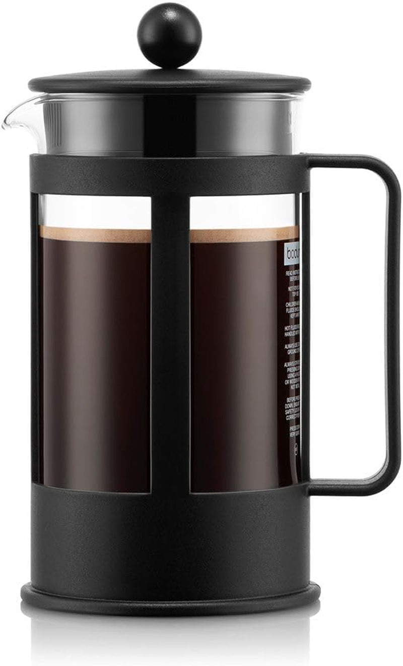 Caffettiera Bodum Kenya - 350 ml / 3 tazze - Vetro borosilicato con stampa francese manuale e acciaio inossidabile - Lavabile in lavastoviglie - Prodotto in Portogallo