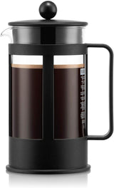 Caffettiera Bodum Kenya - 350 ml / 3 tazze - Vetro borosilicato con stampa francese manuale e acciaio inossidabile - Lavabile in lavastoviglie - Prodotto in Portogallo