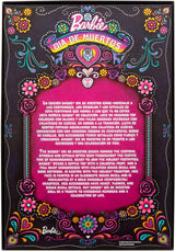 Barbie Signature Doll, Día De Muertos 2024 Figura da collezione in abito nero e top blu con volant, stampa ricamata e accessori colorati, HRM72