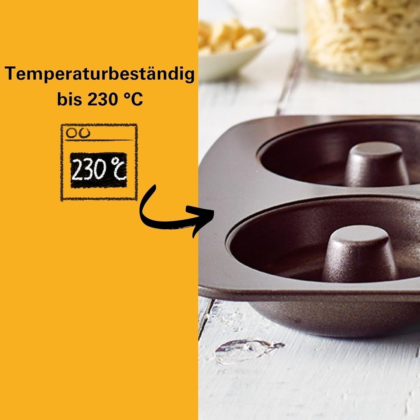 Birkmann, Easy Baking, Donutblech, Backform Für 6 Donuts, Mit Hochwertiger Antihaftbeschichtung, Ø 9 Cm, Mit Rezept, 881631 Stampi e vassoi per cuocere Naty Shop