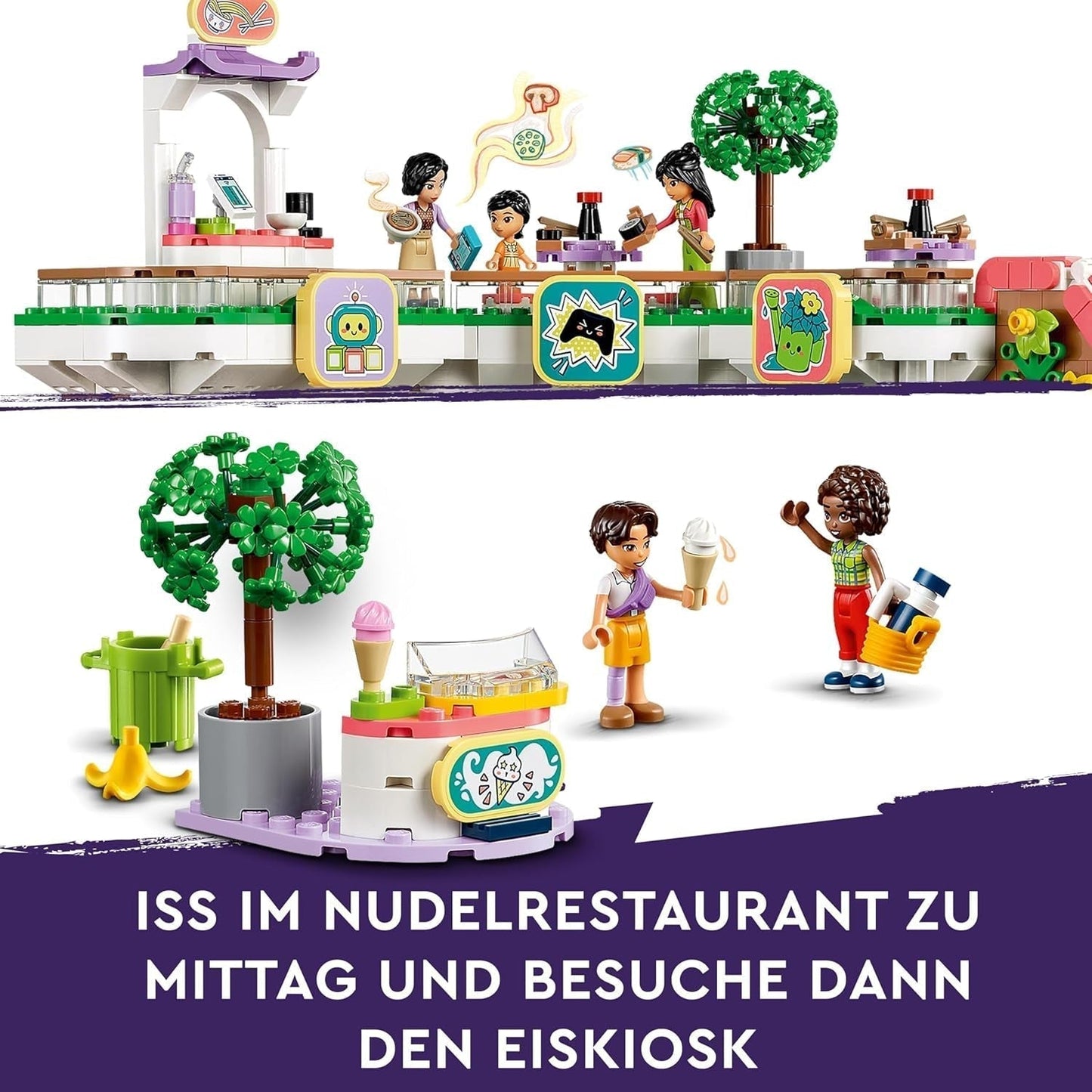LEGO Store Friends Heartlake City Casa delle bambole giocattolo per ragazze e ragazzi Set di figure che promuove lo sviluppo socio-emotivo Regalo per 8 anni 42604 Set da costruzione Besuche den LEGO-Store