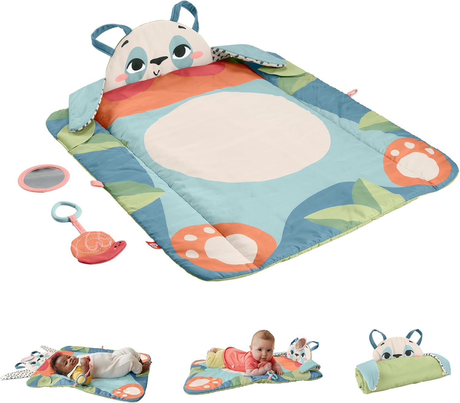Elefante dalle orecchie giganti Fisher-Price - Adorabile peluche morbido con orecchie extra grandi, realizzato al 90% in plastica riciclata e imballaggio certificato FSC, per bambini dai 3 mesi in su, HKD63 Baby Toys Naty Shop Panda