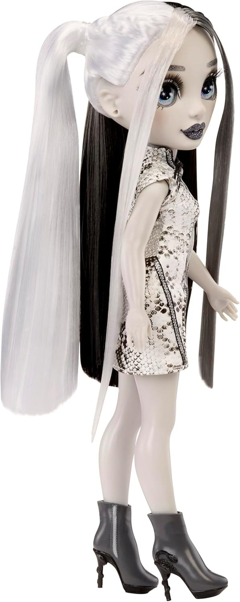 Bambola Rainbow High Shadow High Heather Grayson - 28 cm nei toni del grigio, capelli e vestiti bianchi e neri, borsa elegante, dolce regalo per bambini dai 4 ai 10 anni
