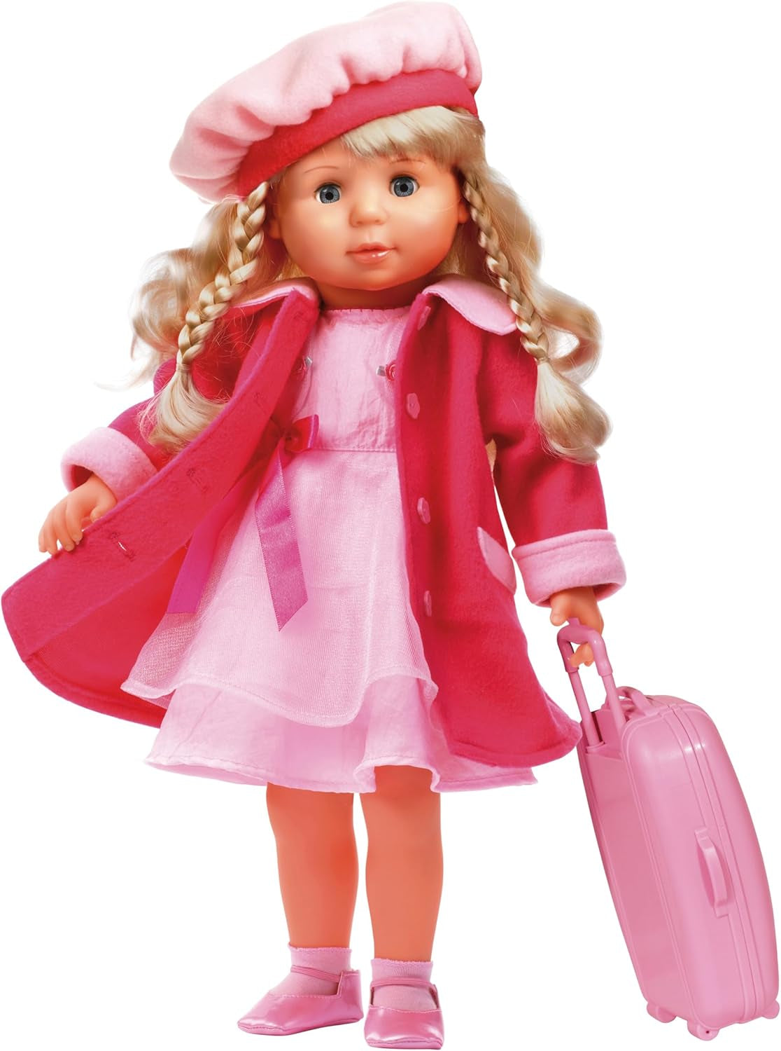 Bayer Design 94635AA Charlene bambola interattiva funzionale con capelli e occhi assonnati, parla e canta 90 frasi, 2 poesie e 8 canzoni, 46 cm, rosa