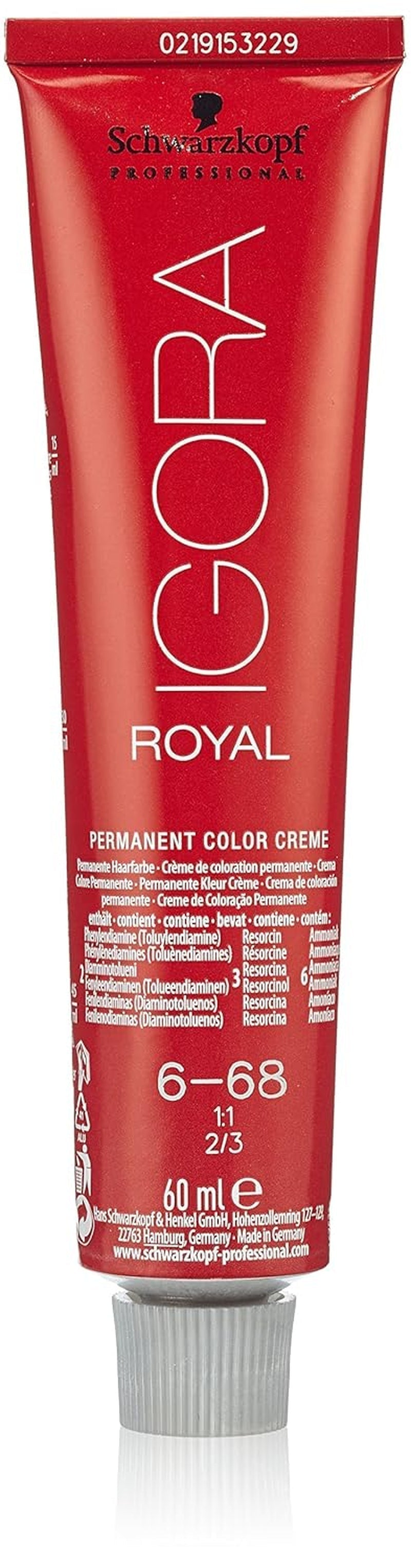 Schwarzkopf IGORA Royal Premium Tinta per capelli 6-68 Biondo scuro Cioccolato Rosso 1 confezione (1 x 60g) Naty Shop Hair Color Titolo predefinito