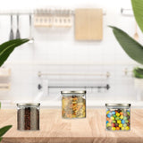 Relaxdays Barattoli con Coperchio Set da 3 Barattoli Quadrati da 600 ml Contenitori in Vetro a Tenuta stagna Scatole per Alimenti Trasparente/Argento Naty Shop