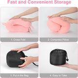 TALLGO Cuscino da Viaggio per Collo, Miglior Cuscino per Aereo in Memory Foam per Poggiatesta, Morbido Cuscino Regolabile per Aereo, Auto e Casa, Cuscini Ortopedici Cervicali Rosa Naty Shop