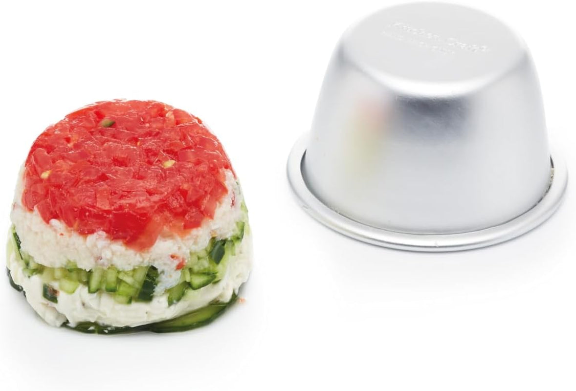 Kitchencraft Mini Stampi per Budino in Alluminio Anodizzato 7,5 cm Set di 4 Stampi da Forno e Vassoi Argento Naty Shop